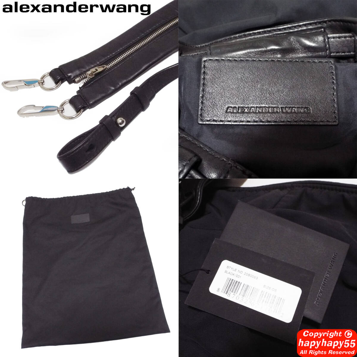 定価13万■Alexander Wang 3way多機能バッグ ナイロンｘ羊革◆レザー リュック ショルダー 斜めがけ COMME des GARCONS コムデギャルソン_画像9