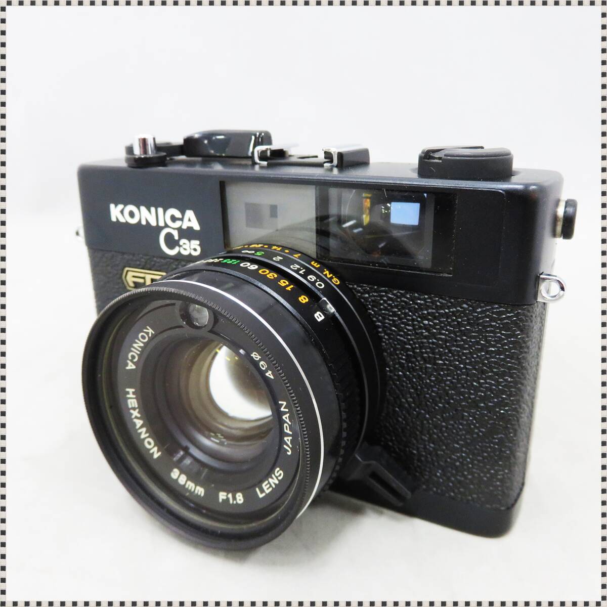 【 シャッターOK 】 コニカ C35 FD ブラック HEXANON 38mm f/1.8 レンジファインダー コンパクトフィルムカメラ Konica HA032202_画像1