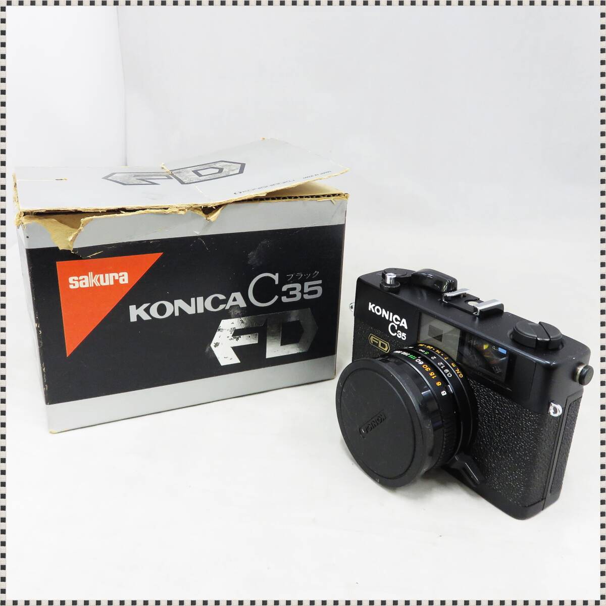 【 シャッターOK 】 コニカ C35 FD ブラック HEXANON 38mm f/1.8 レンジファインダー コンパクトフィルムカメラ Konica HA032202_画像2