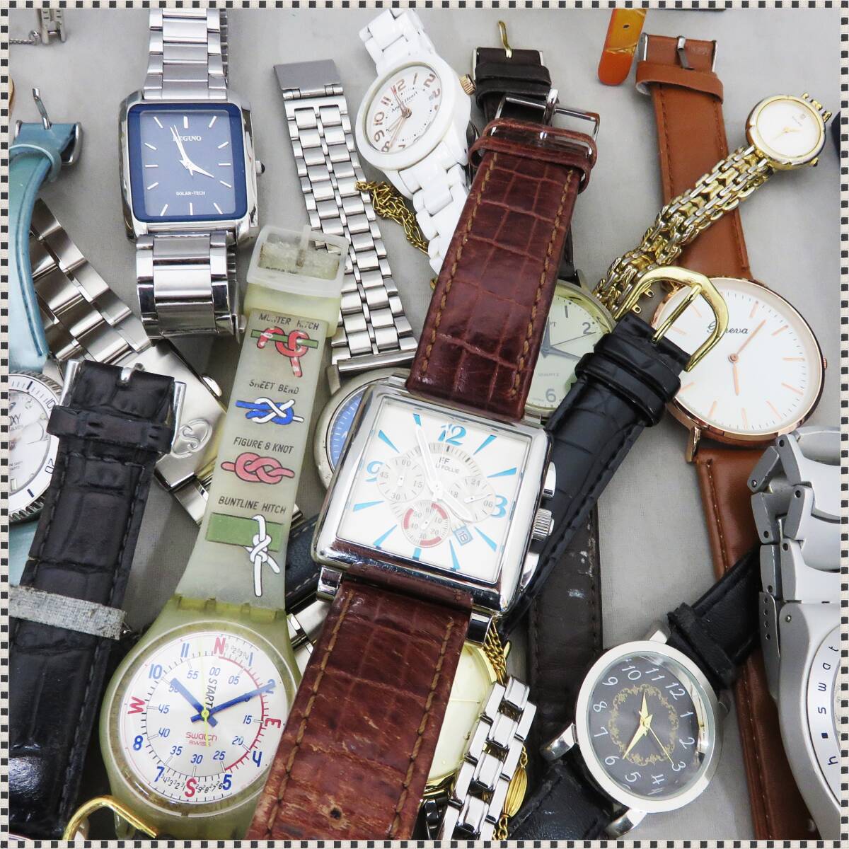【 大量 まとめ 53点 総重量約3kg 】 腕時計 懐中時計 置き時計 セイコー シチズン カシオ スウォッチ ティソ ウィッカ 他 HA032811の画像6