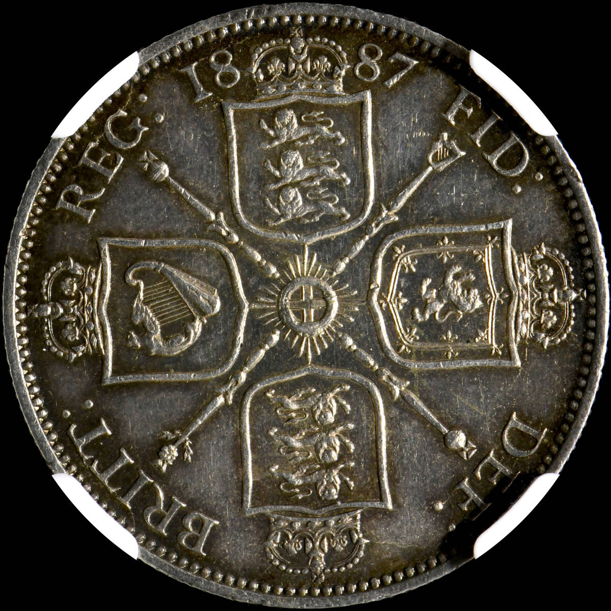 ★土終 【NGC AU D】1887 イギリス 2S銀貨 極美品- 世界コイン 古銭 貨幣 硬貨 銀貨 金貨 銅貨【決済期限火曜日】_画像1