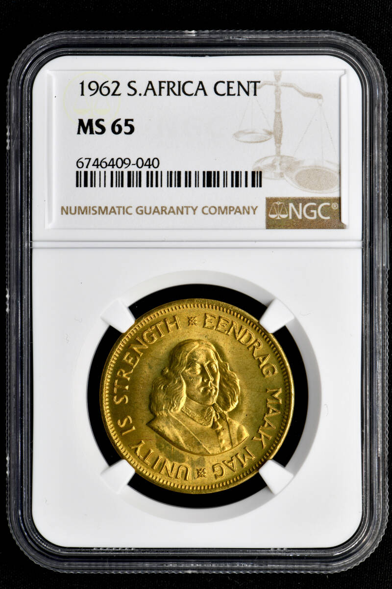 ★土終 【NGC MS65】1962 南アフリカ 1C銅貨 完全未使用 世界コイン 古銭 貨幣 硬貨 銀貨 金貨 銅貨【決済期限火曜日】_画像3