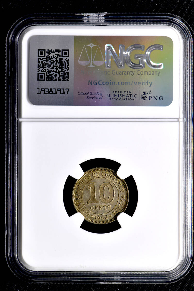 ★日終 【NGC MS61】1939 マラヤ 10C銀貨 未使用 世界コイン 古銭 貨幣 硬貨 銀貨 金貨 銅貨【決済期限火曜日】_画像4