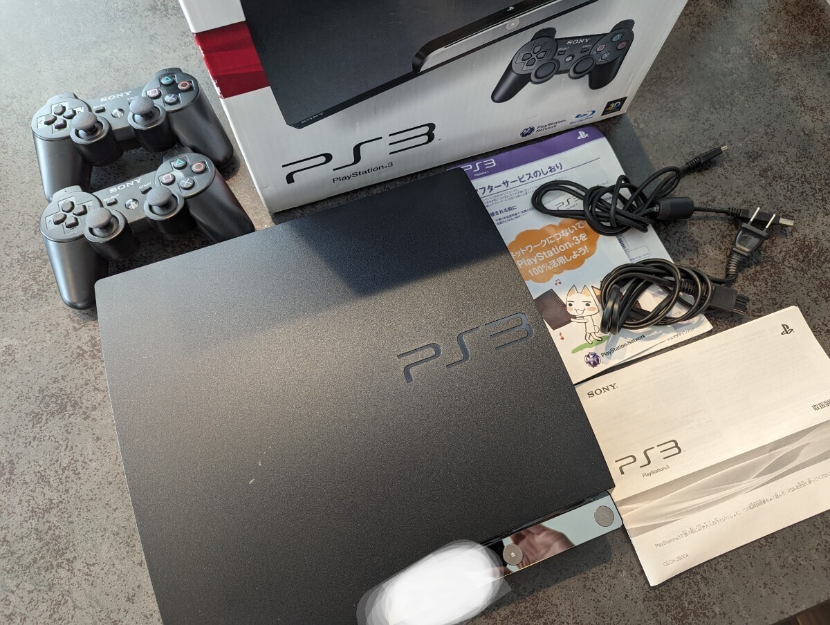 PS3 プレステ3 CECH-2500A 160GB　コントローラー2個　※中古ジャンク※_画像1