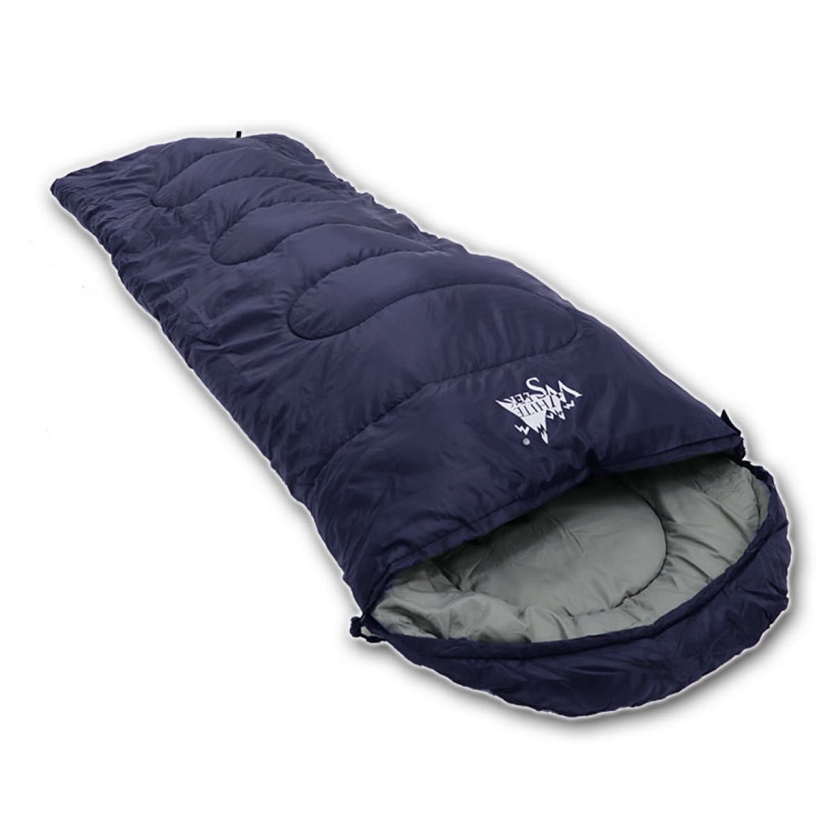 【WhiteSeek】寝袋 シュラフ 封筒型 -7℃ ネイビー オールシーズン 収納 コンパクト 2個セット