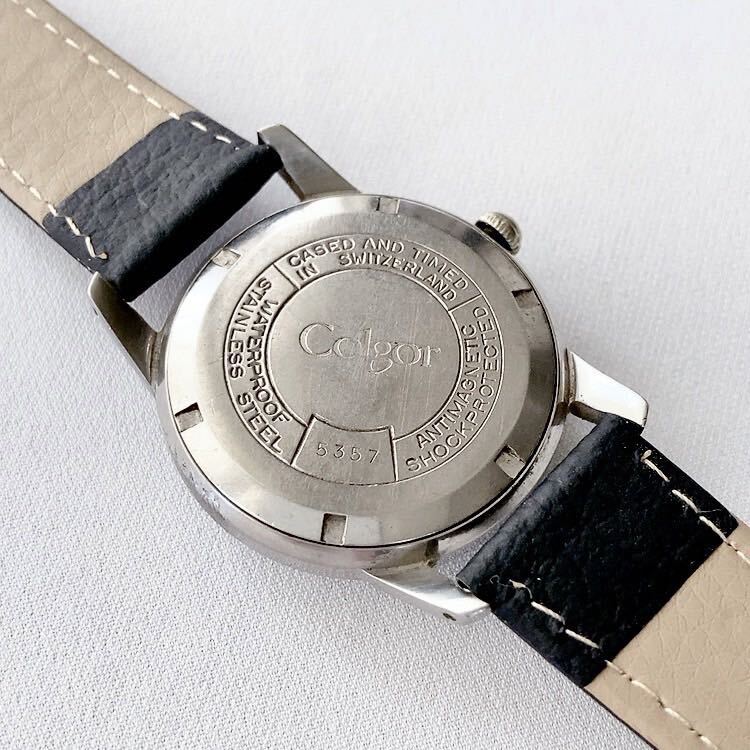 アンティーク　SWISS製　Colgor 17石　メンズ手巻き腕時計　稼動品