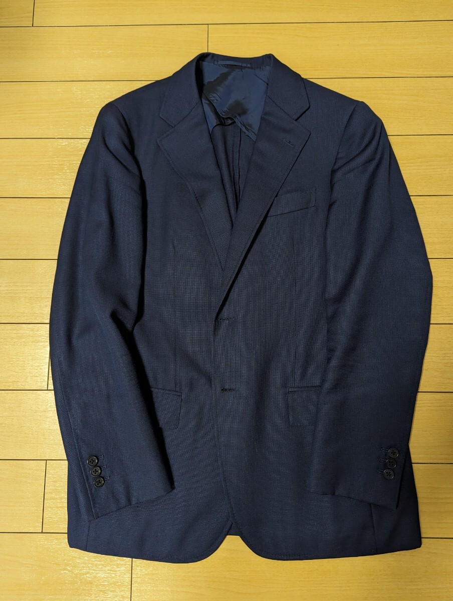 鎌倉シャツ　Tex Teq　ジャケット　48　ネイビー　DORMEUIL　ドーメル　サマーウール　日本製