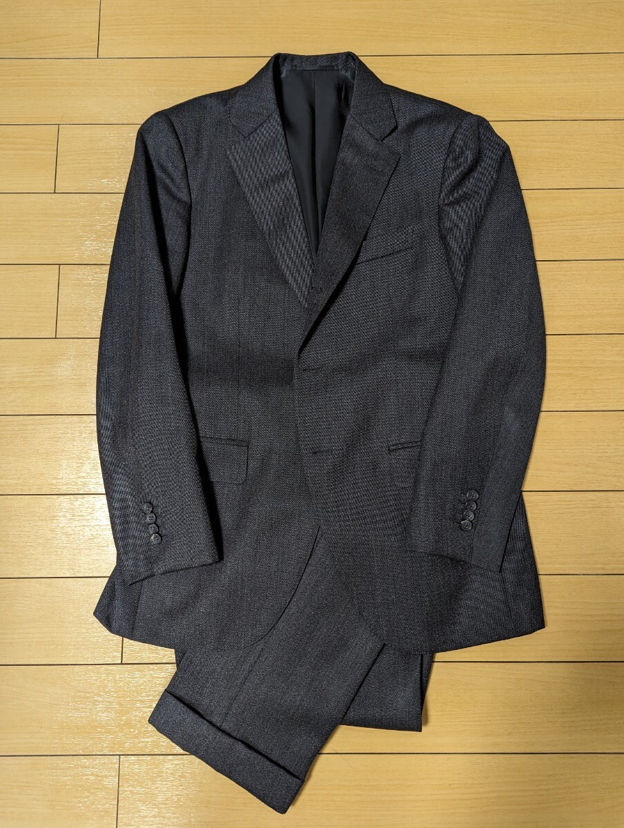 美品　鎌倉シャツ　Tex Teq　オーダー　スーツ　CANONICO　カノニコ　グレー　ギャバリーツイル　日本製