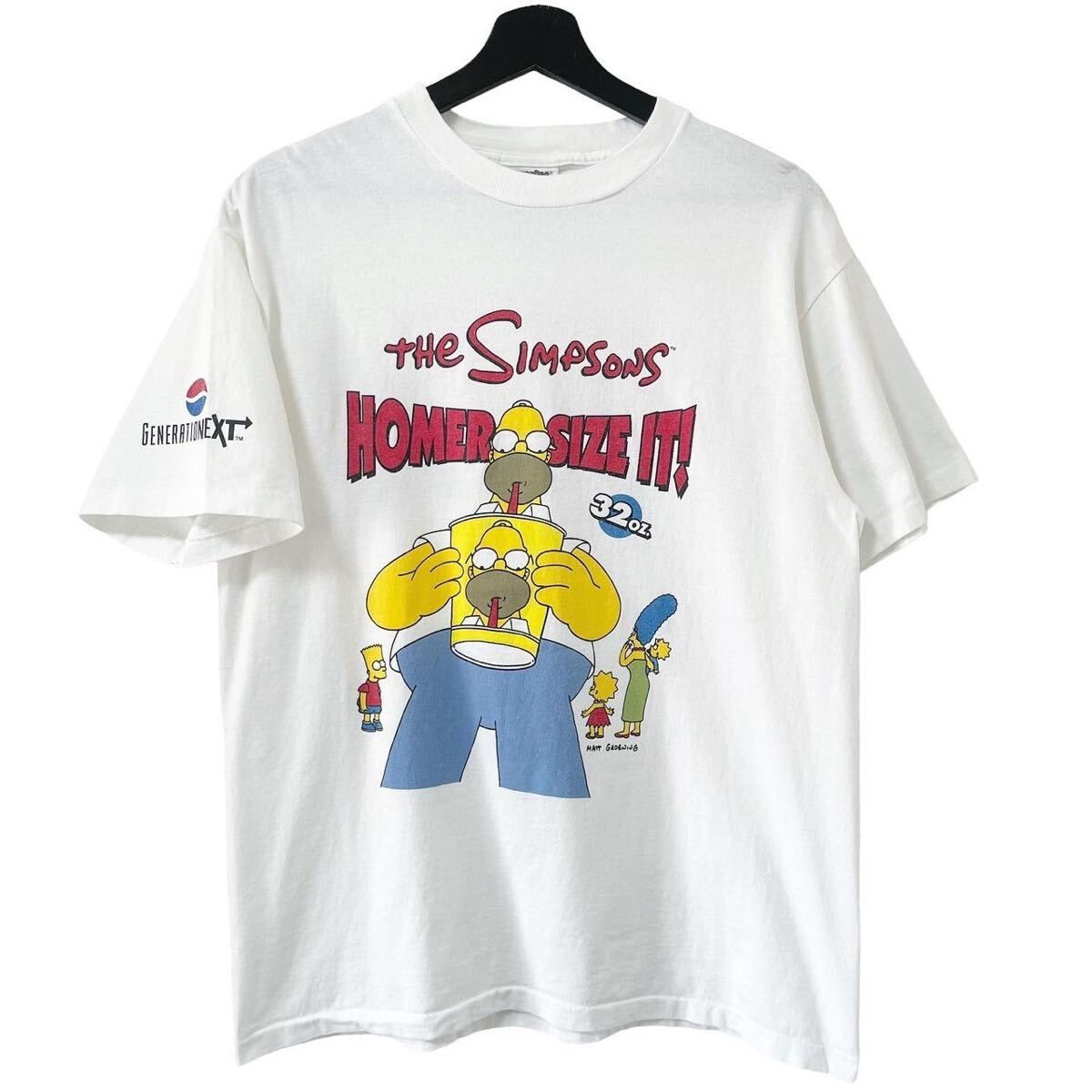 ■激レア■90s THE SIMPSONS PEPSI ホーマー シンプソン Tシャツ L XL相当 シンプソンズ ペプシ 企業 コラボ 00s USA製 ビンテージ
