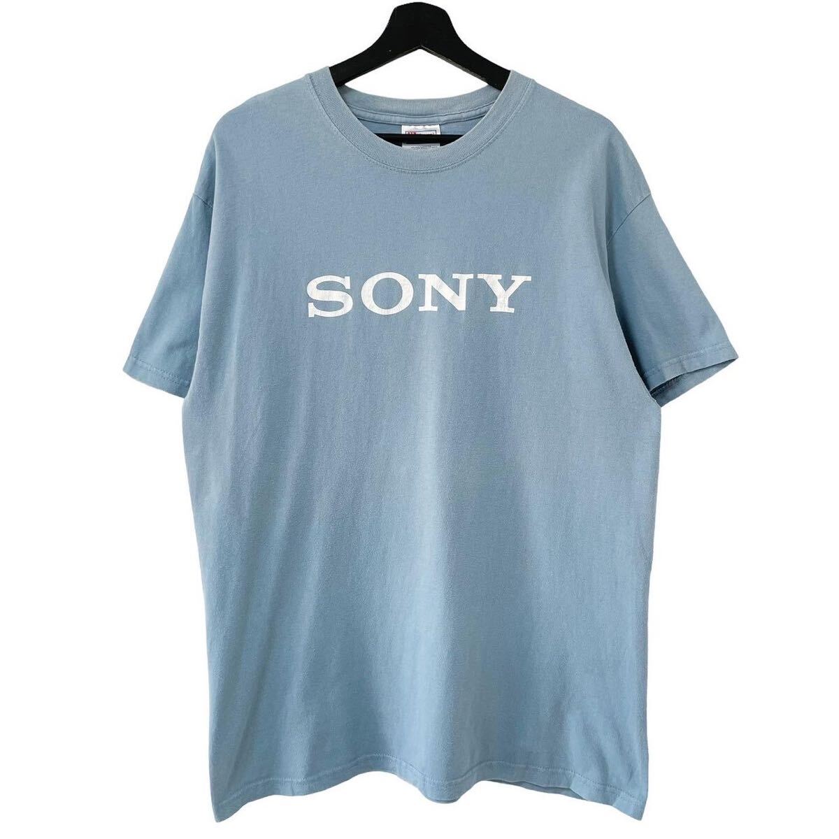 ■激レア■90s SONY ロゴ 企業 Tシャツ L XL相当 ソニー 水色 ビンテージ