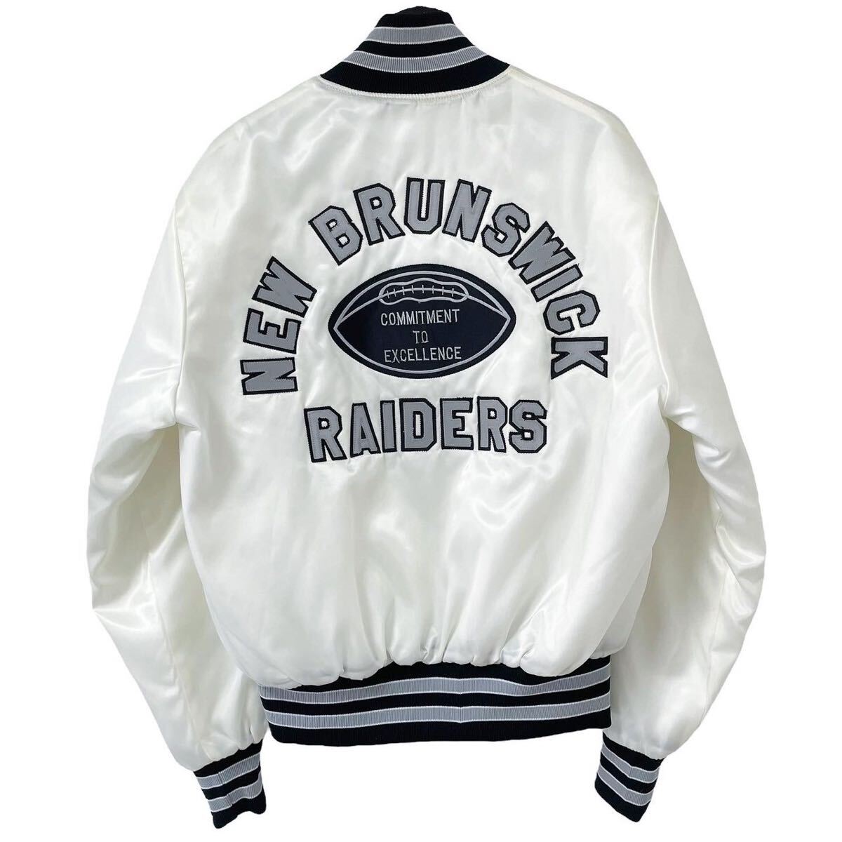 ■超激レア■80s 90s USA製 NEW BRUNSWICK RAIDERS スタジャン L ニュー ブランズウィック レイダース オークランド ロサンゼルス_画像2