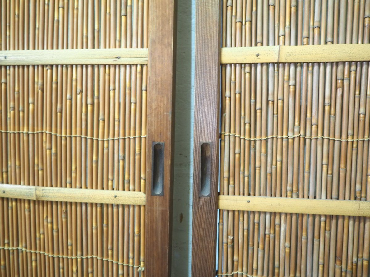 taQ0113*[H174cm×W73cm]×4 sheets * retro taste ... exist . door * fittings sliding door element door . door summer door summer shoji blinds sudare Japan house shop antique N pine 