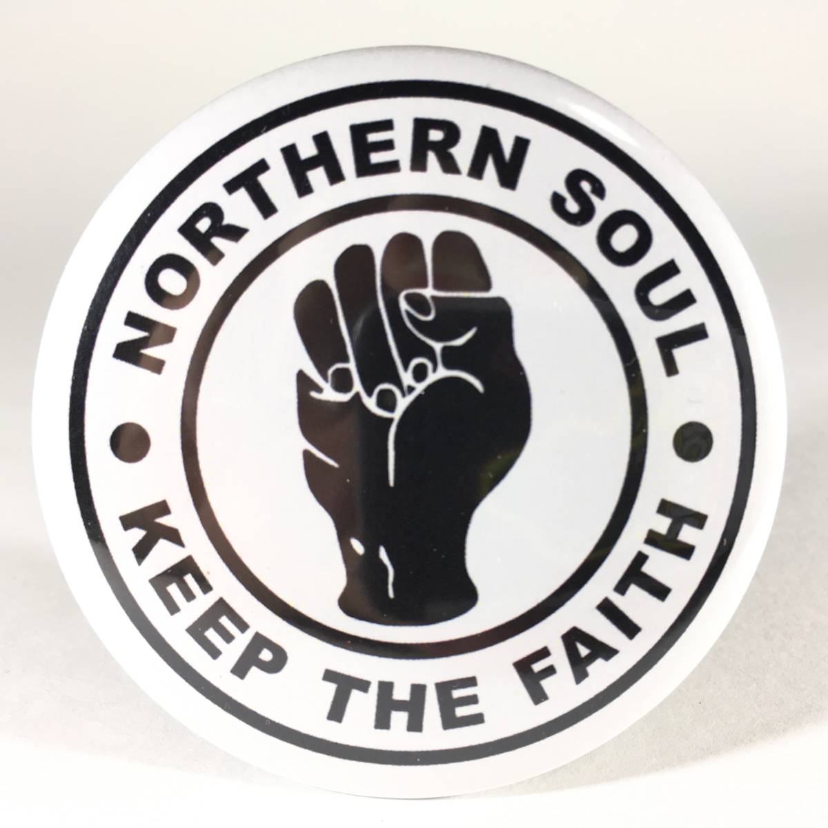 デカ缶バッジ 58mm NORTHERN SOUL Keep The Faith ノーザンソウル Funk Soul Garage Dance Reggae_画像1