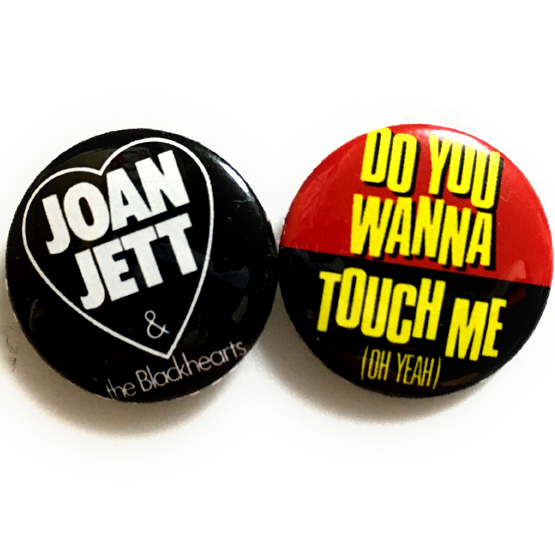 缶バッジ 25mm 2個セット Joan Jett & Blackhearts ジョーンジェット Runaways ランナウェイズ Guitar Wofl ギターウルフ_画像1