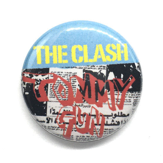 25mm 缶バッジ CLASH TOMMY GUN クラッシュ トミーガン Punk Joe Strummer ジョーストラマーの画像1