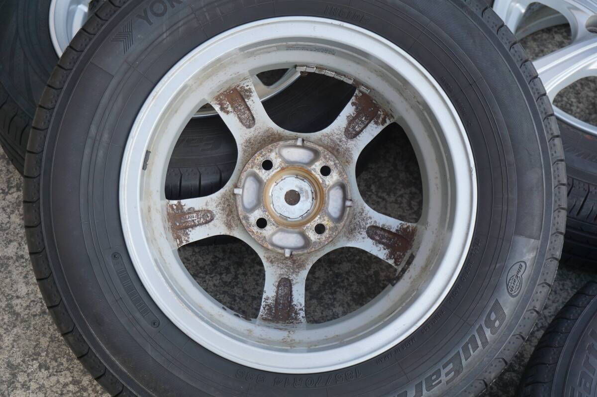 深溝８分～2019年製 ヨコハマ ブルーアースRV02CK 185/70R14 Exceeder 5.5J +45 PCD100 ノート フリード デミオ スパシオ カローラ *474n_画像10