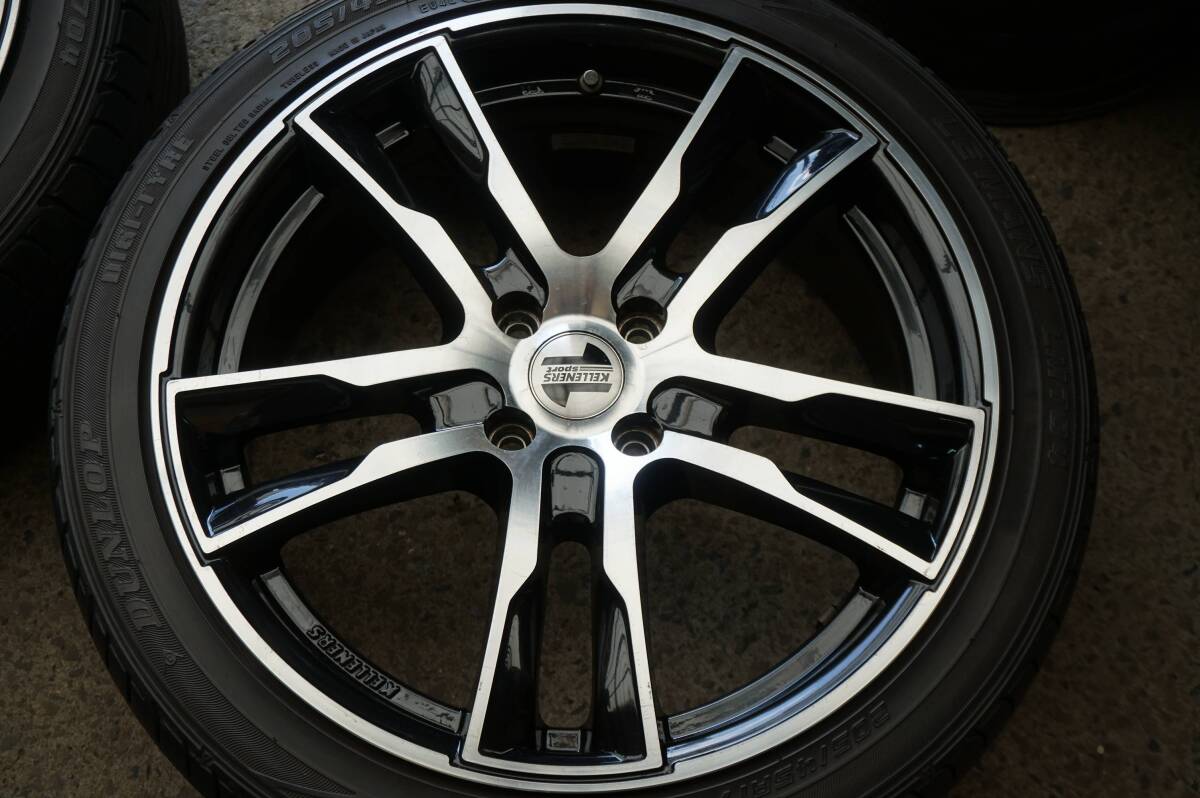 KELLENERS SPORT 17in 7J +48 PCD100 M14ボルト MINI R55 R56 アクア ヴィッツ フィット デミオ 等 ダンロップ LM704 205/45R17 *479n_画像5