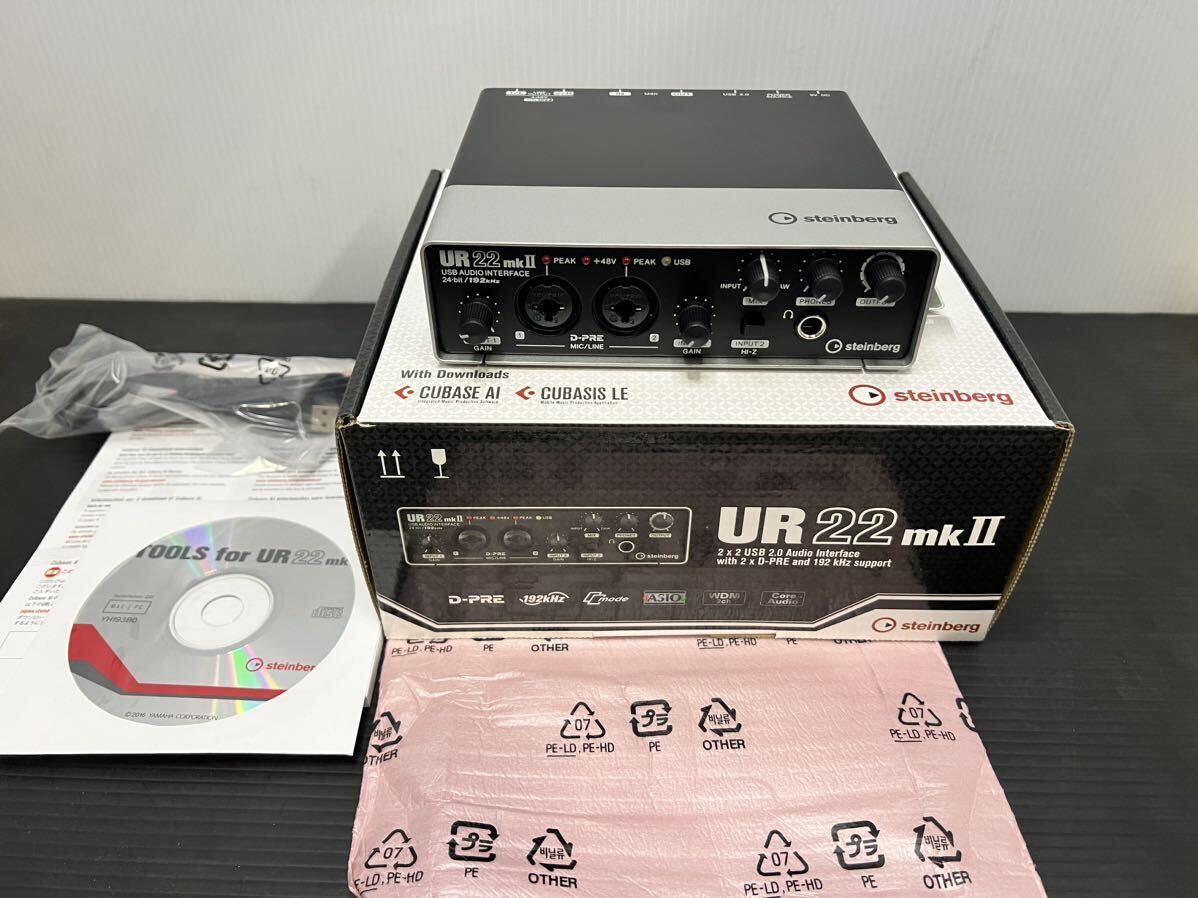 【a-7】steinberg/スタインバーグ UR22mkⅡ　オーディオインターフェース AUDIO INTERFACE 通電確認無し_画像3