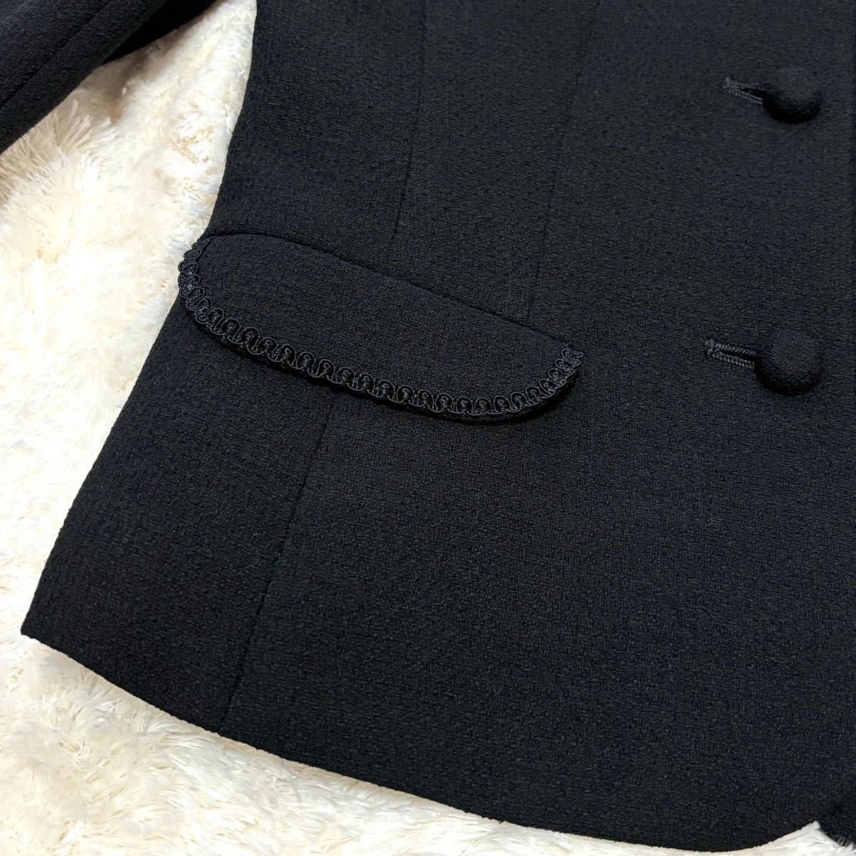 【美品】組曲 ブラックフォーマル ワンピース ジャケット 礼服 通年 XS〜S 冠婚葬祭 喪服  セットアップ スーツ 黒