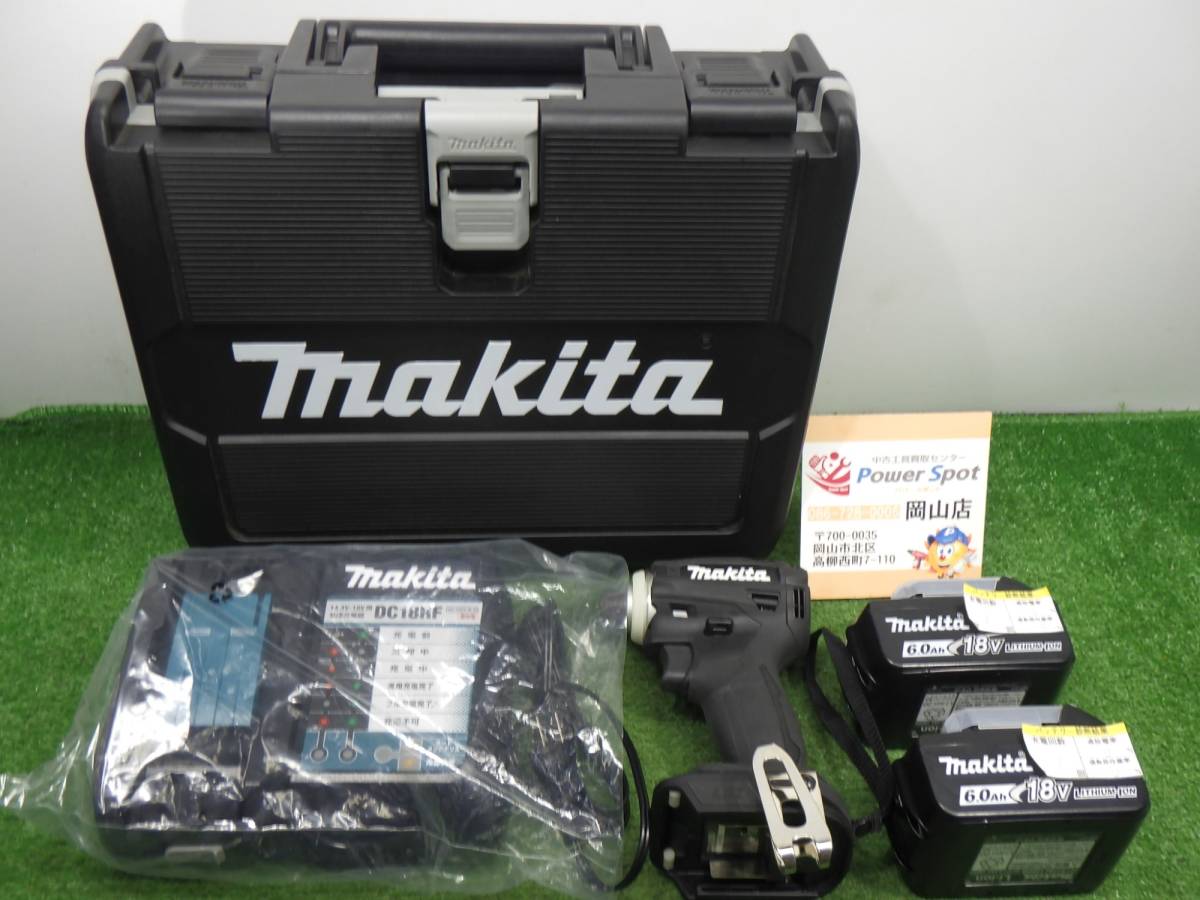 充電回数1回だけ★マキタ インパクトドライバ 黒 18V 6.0Ah TD172DRGXB 充電器・バッテリー2個・ケース付 電動工具 中古美品 240303