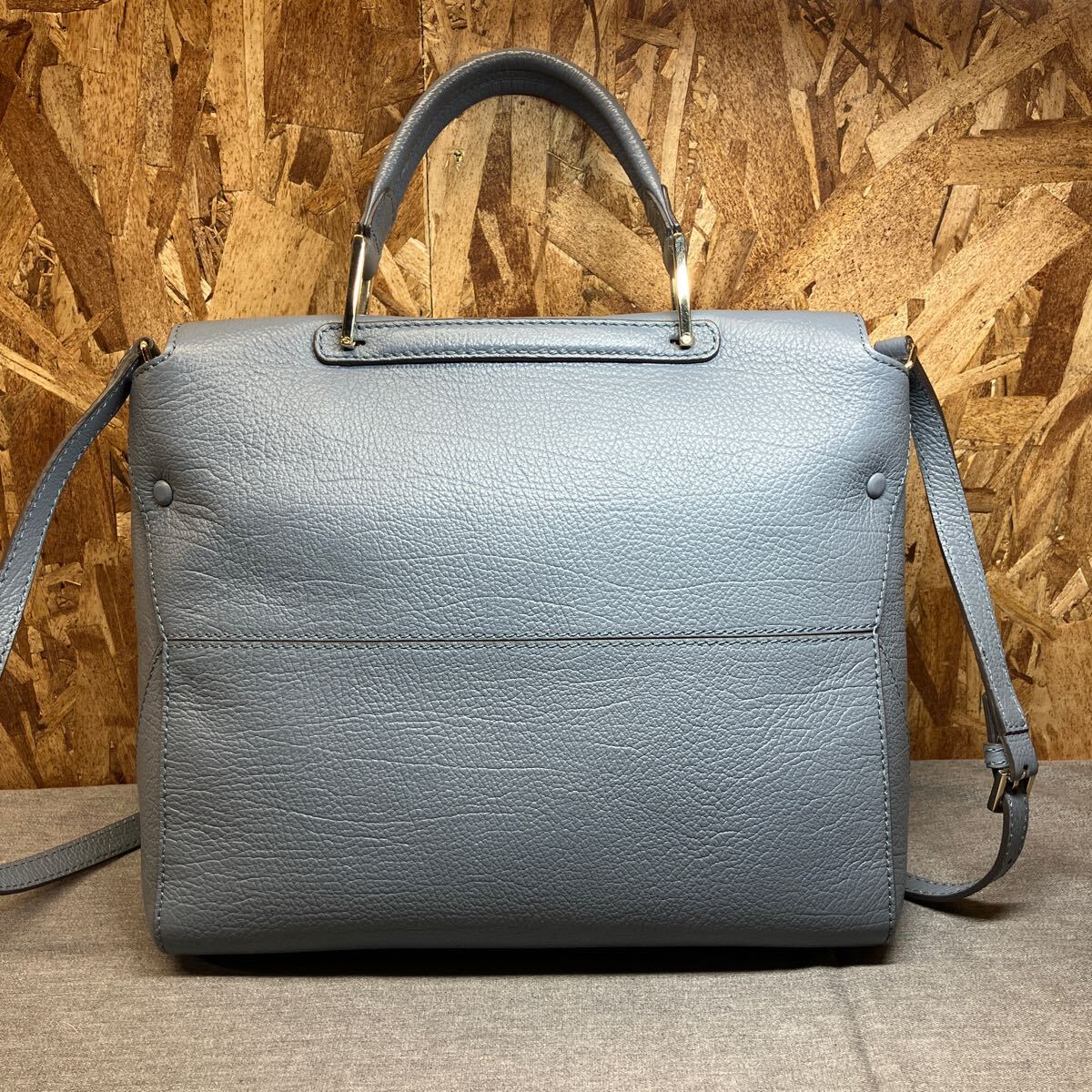  free shipping [N.1269]FURLA Furla arte -sia2way bag pale blue handbag leather shoulder bag bag 