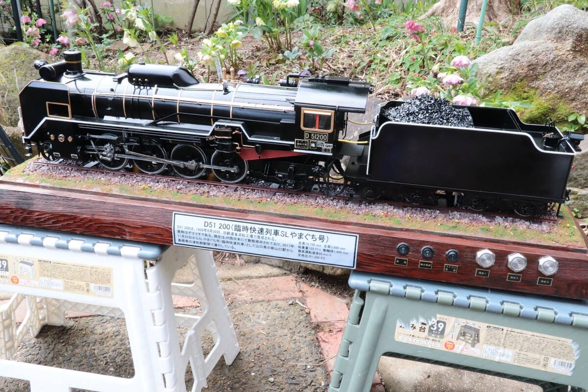 国鉄退職者記念品 D51形蒸気機関車 鉄道模型 改修品 1/24（Gゲージ） D51 200 ＳＬやまぐち号 仕様の画像6