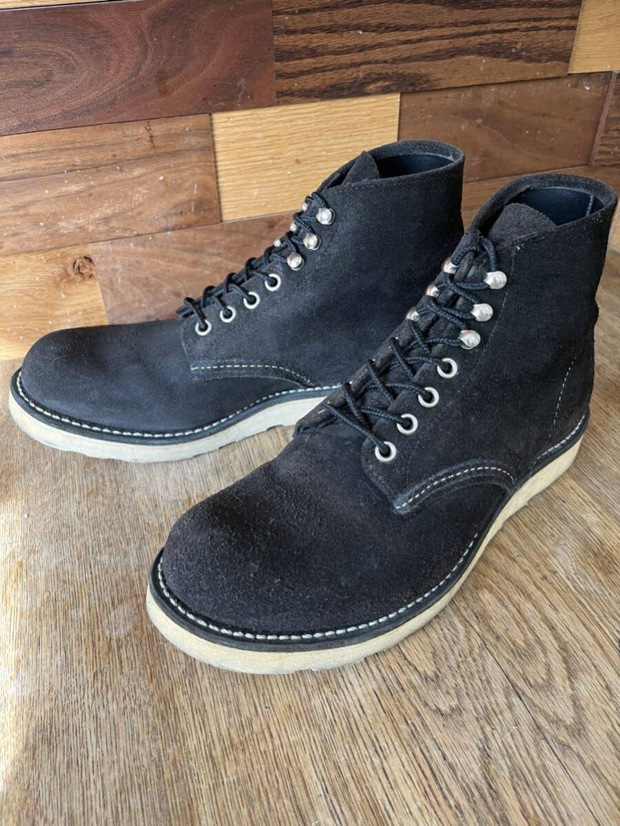 程度良！USA製 REDWING レッドウイング 8174 ブラックスエード プレーントゥセッター 黒検8165813481678166_画像1