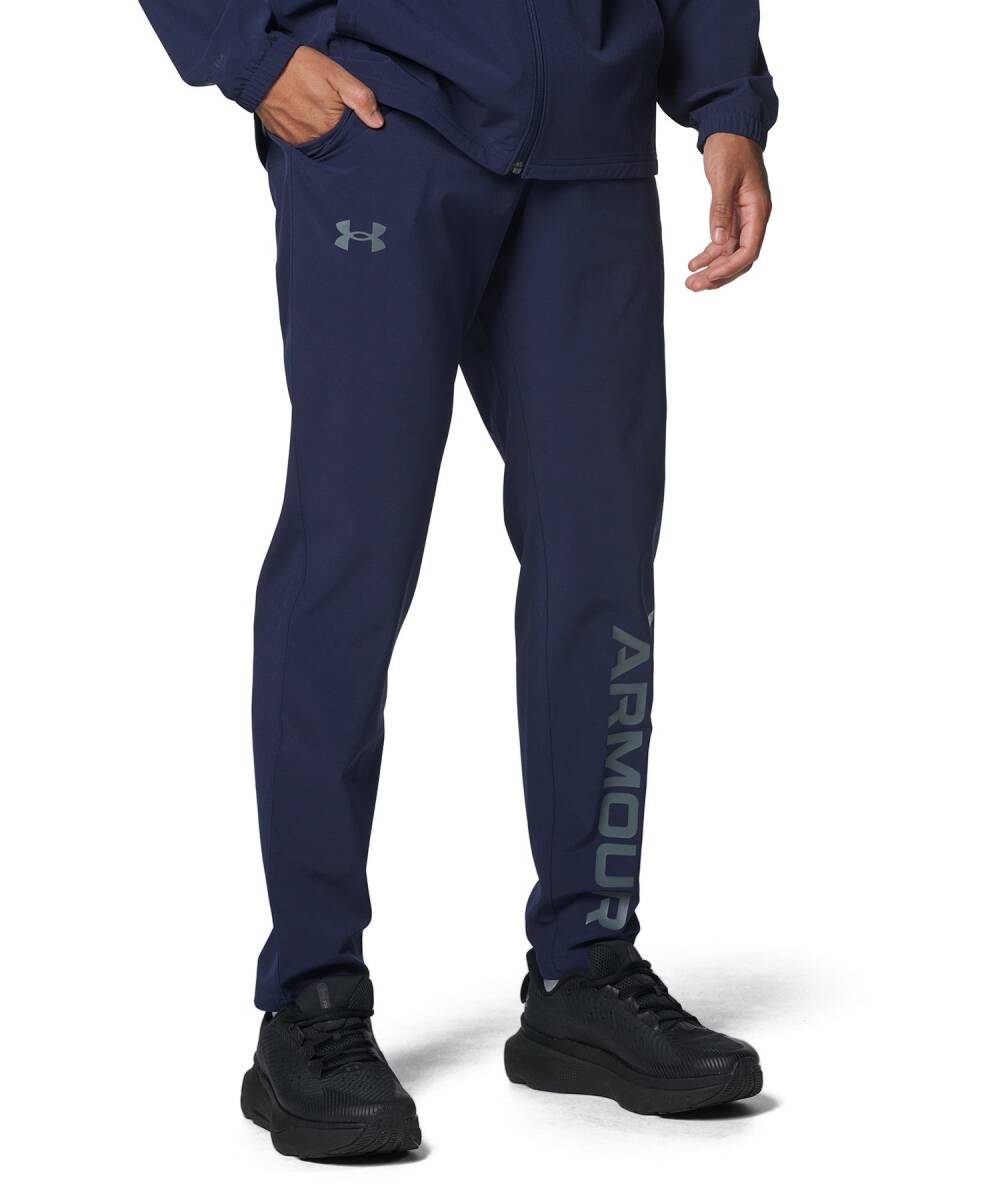 2024年 春夏モデル 1円～【新品】UNDER ARMOUR　ストーム ウィンドジャケット・パンツ　上下セット(size：L color：410) _1385503