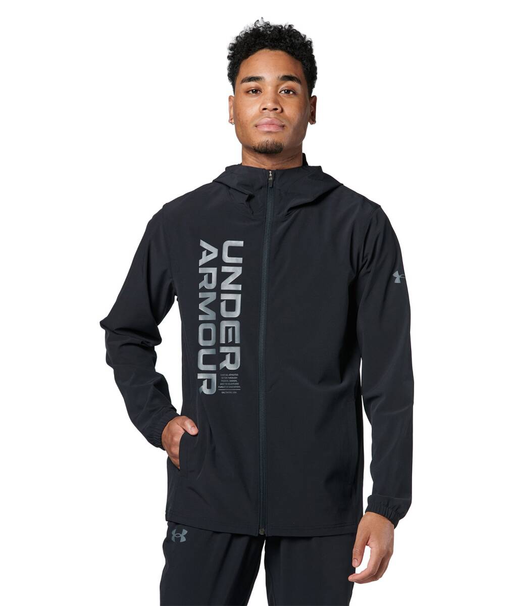 2024年 春夏モデル 1円～【新品】UNDER ARMOUR ストーム ウィンドジャケット・パンツ 上下セット(size：M color：001) の画像1