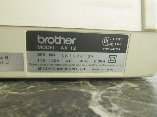 B6280M brother ブラザー 電子タイプライター AX-12 印字確認_画像2