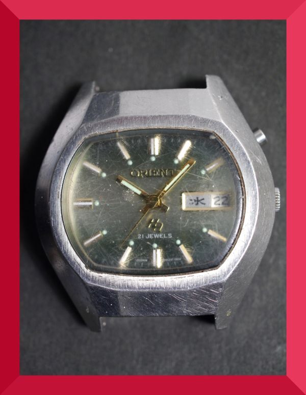 オリエント ORIENT ハイエース HA 21石 自動巻き 3針 デイデイト TS469102-40 男性用 メンズ 腕時計 x275 稼働品