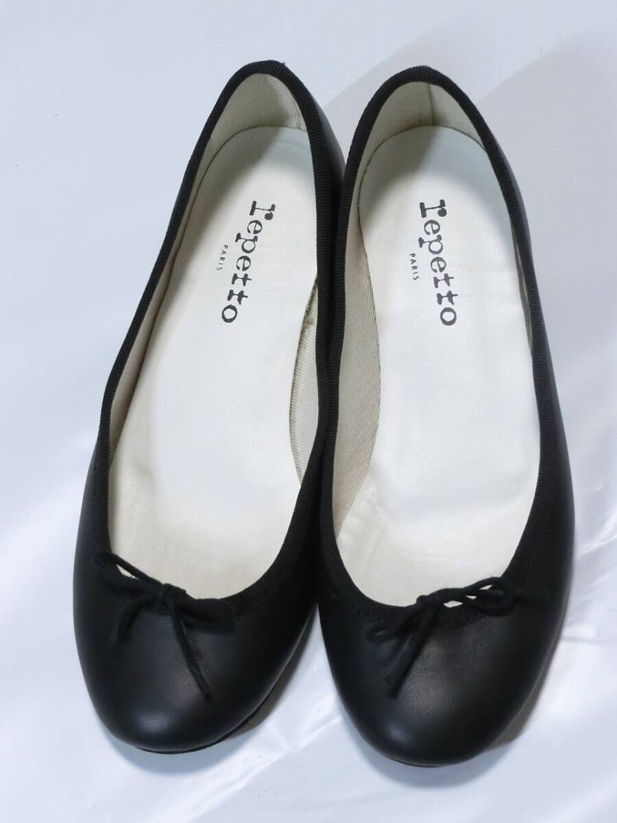 ★repetto レペット　黒でバレーシューズ調のパンプス 37★フランス製_画像1