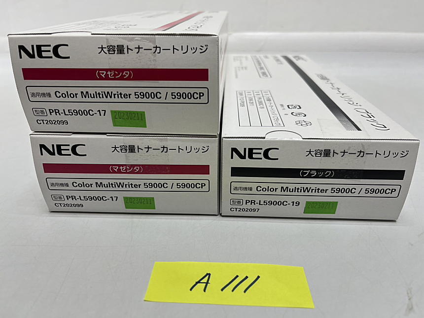 A-111[ new goods ] NEC high capacity toner cartridge PR-L5900C-19/PR-L5900C-17 K/M black / magenta 2 color 3 pcs set original 