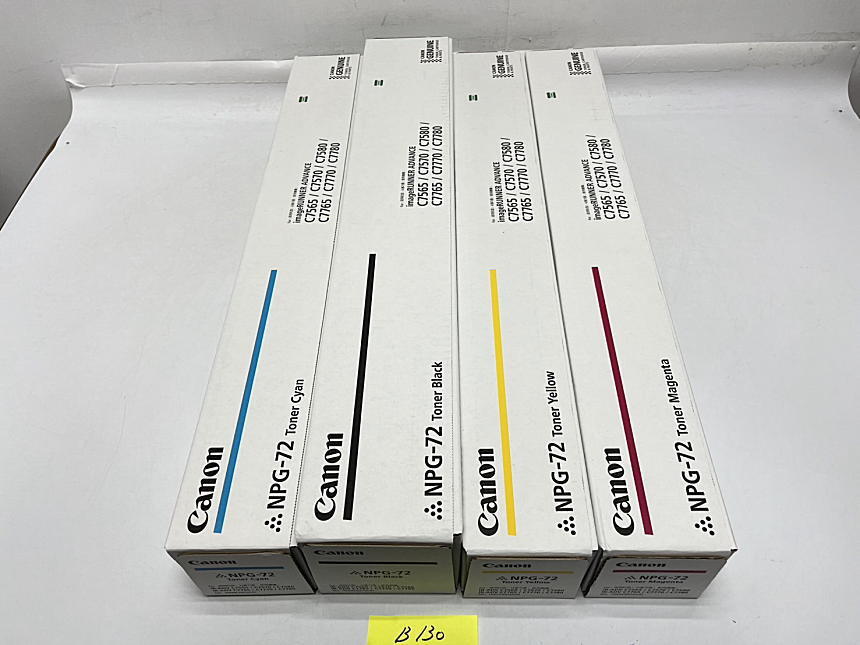 B-130【新品】 キャノン　CANON　GENUINE　トナー　NPG-72　K/C/M/Y　ブラック/シアン/マゼンタ/イエロー　4色4本セット　純正_画像2