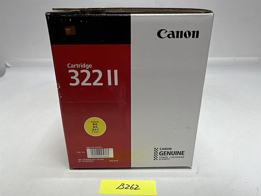 B-262【新品・箱傷みあり】 キャノン　CANON　GENUINE　レーザーカートリッジ　322Ⅱ　Y　イエロー　純正　2021年製造_画像1