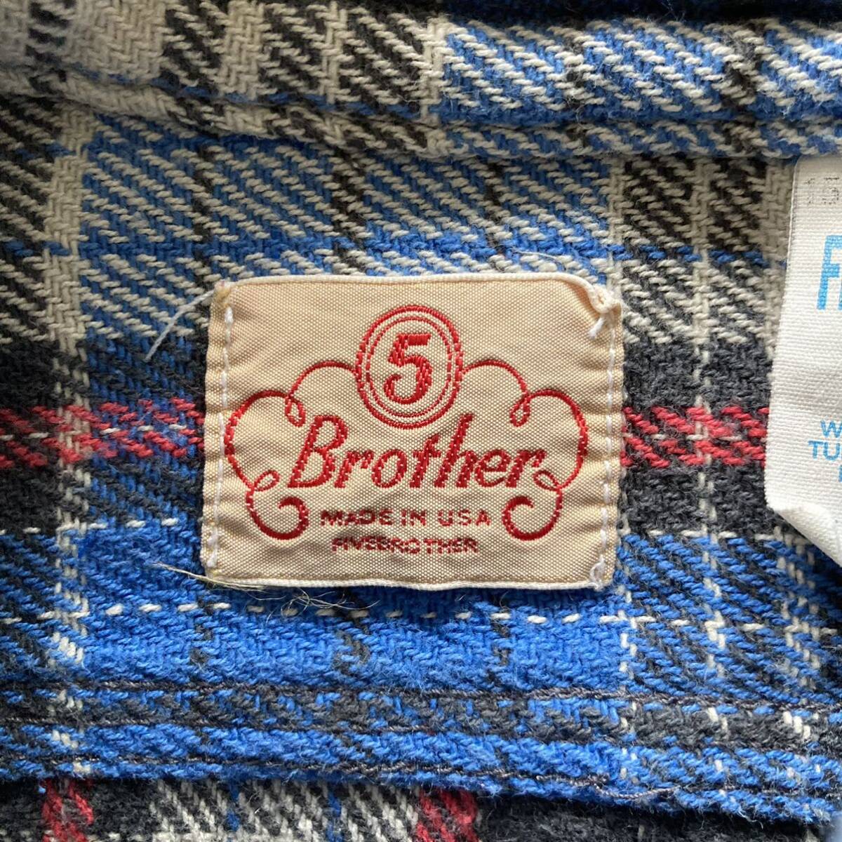 5 BROTHER FIVE BROTHER ファイブブラザー 50s 復刻 USA製 ネルシャツ 長袖シャツ M_画像6