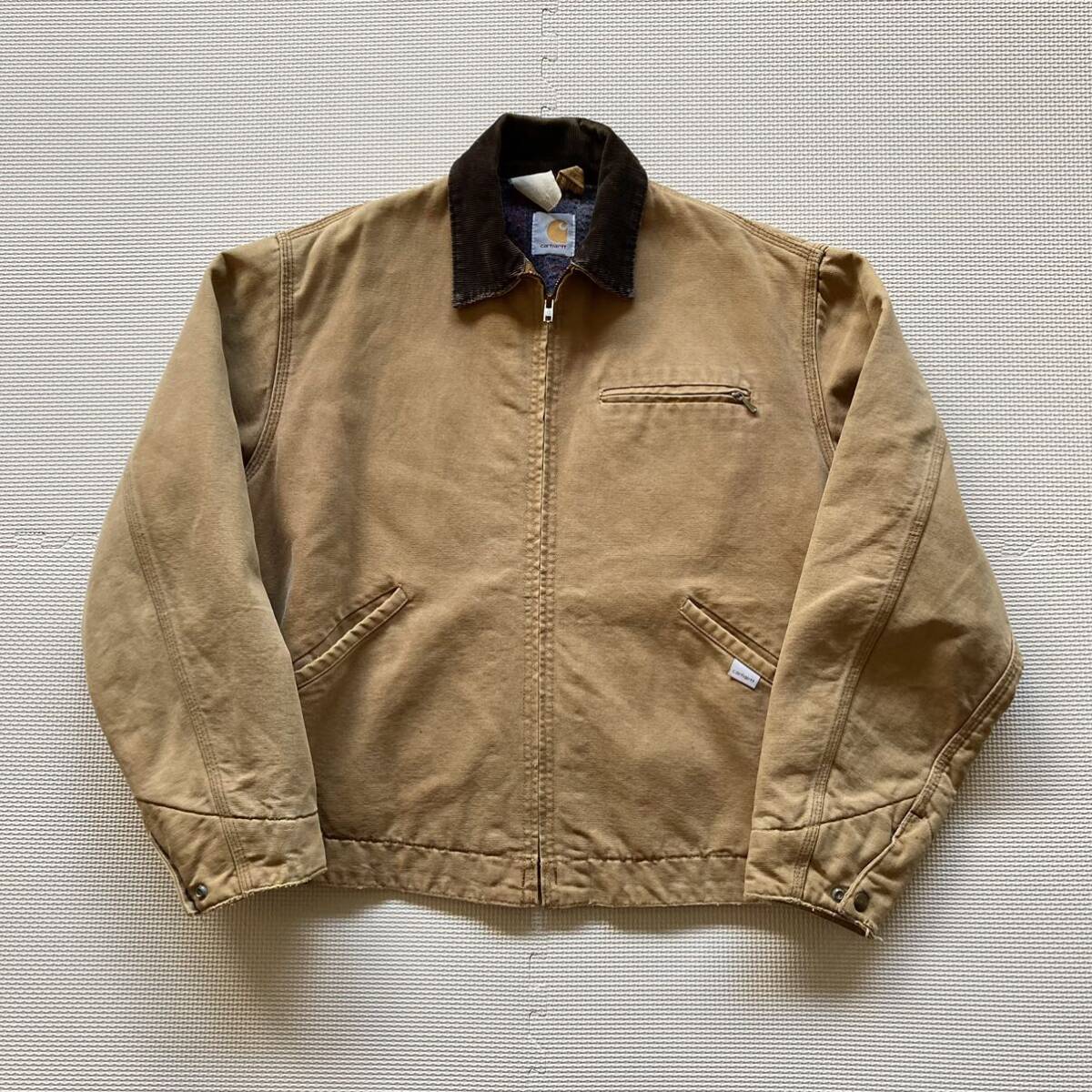 90s Carhartt カーハート ダック地 裏地ブランケット デトロイトジャケット ワークジャケット _画像1