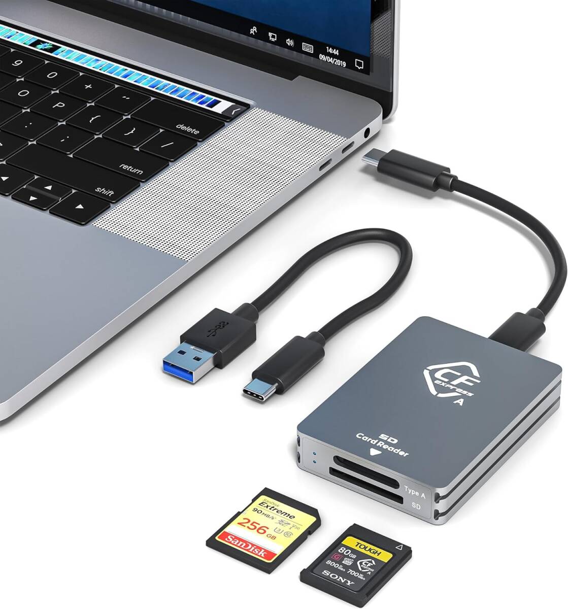 CFexpressタイプA SD カードリーダー USB C、デュアルスロットUSB 3.2 10Gbps_画像1