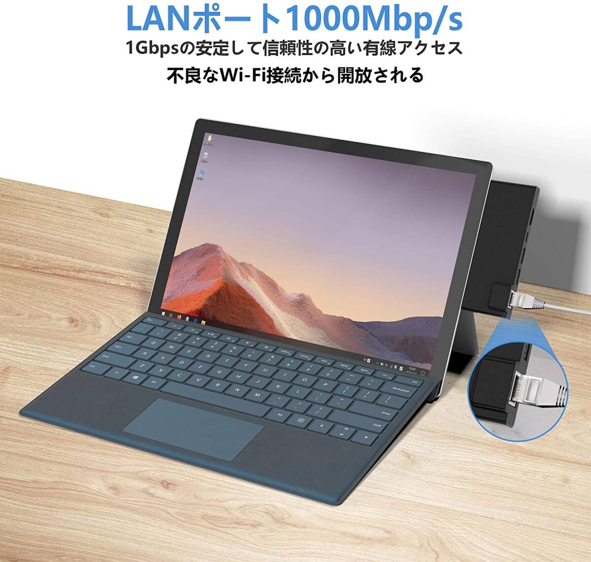 Anikks Microsoft Surface Pro 7 hub 7 port attaching 4K