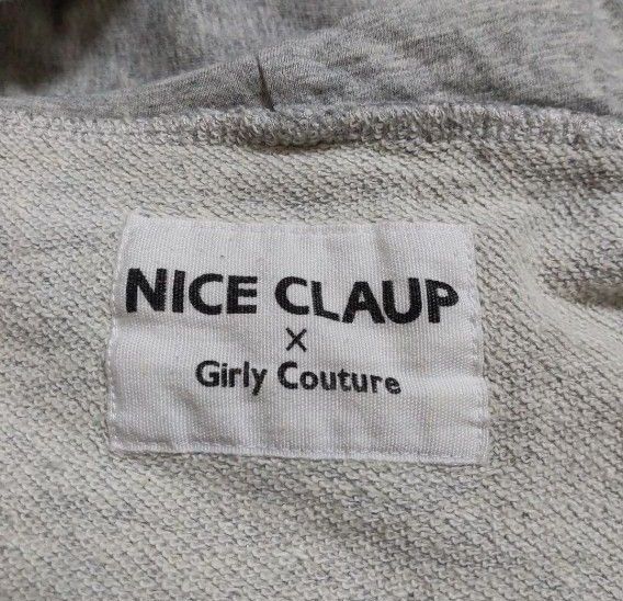 Mサイズ NICE CLAUP × Girly Couture グレー  パーカー