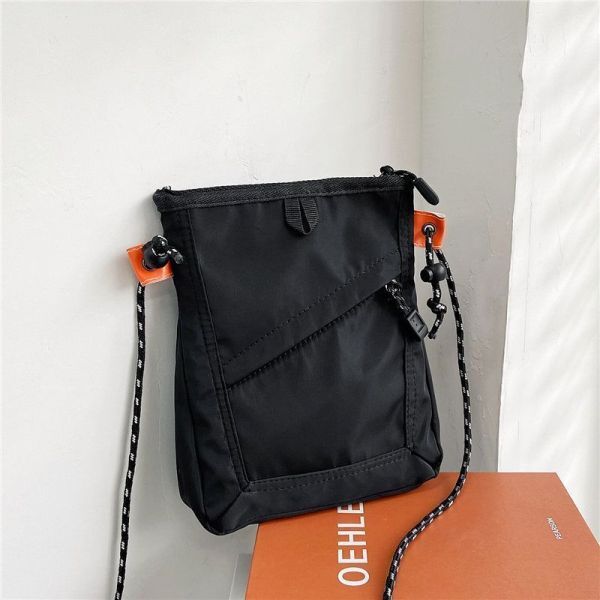 Z038 black sakoshu smartphone case shoulder men's lady's Kids waterproof cord adjustment possibility light weight work bag 