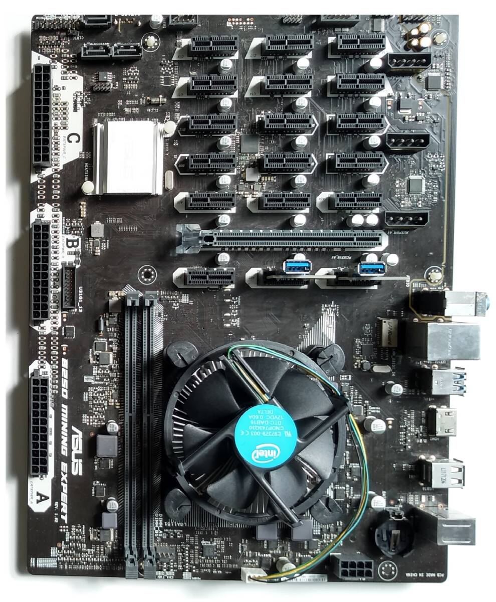 おまけ付/未開封USB接続ケーブル7点など/ASUS B250 mining expert/マザーボード マイニング/Win10で正常動作確認済