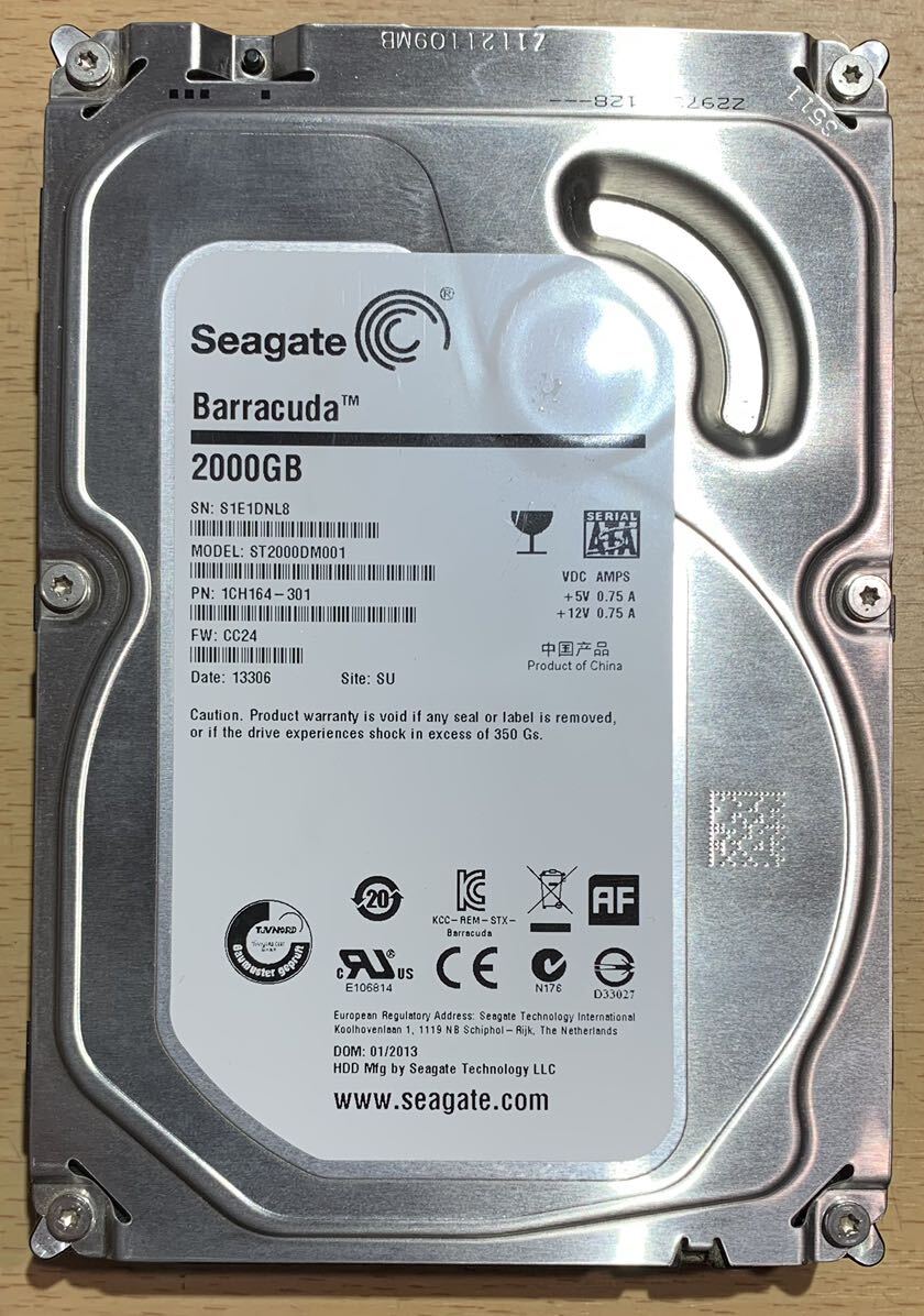 Seagate ST2000DM001-1CH164　3.5インチHDD SATA　2TB_画像1