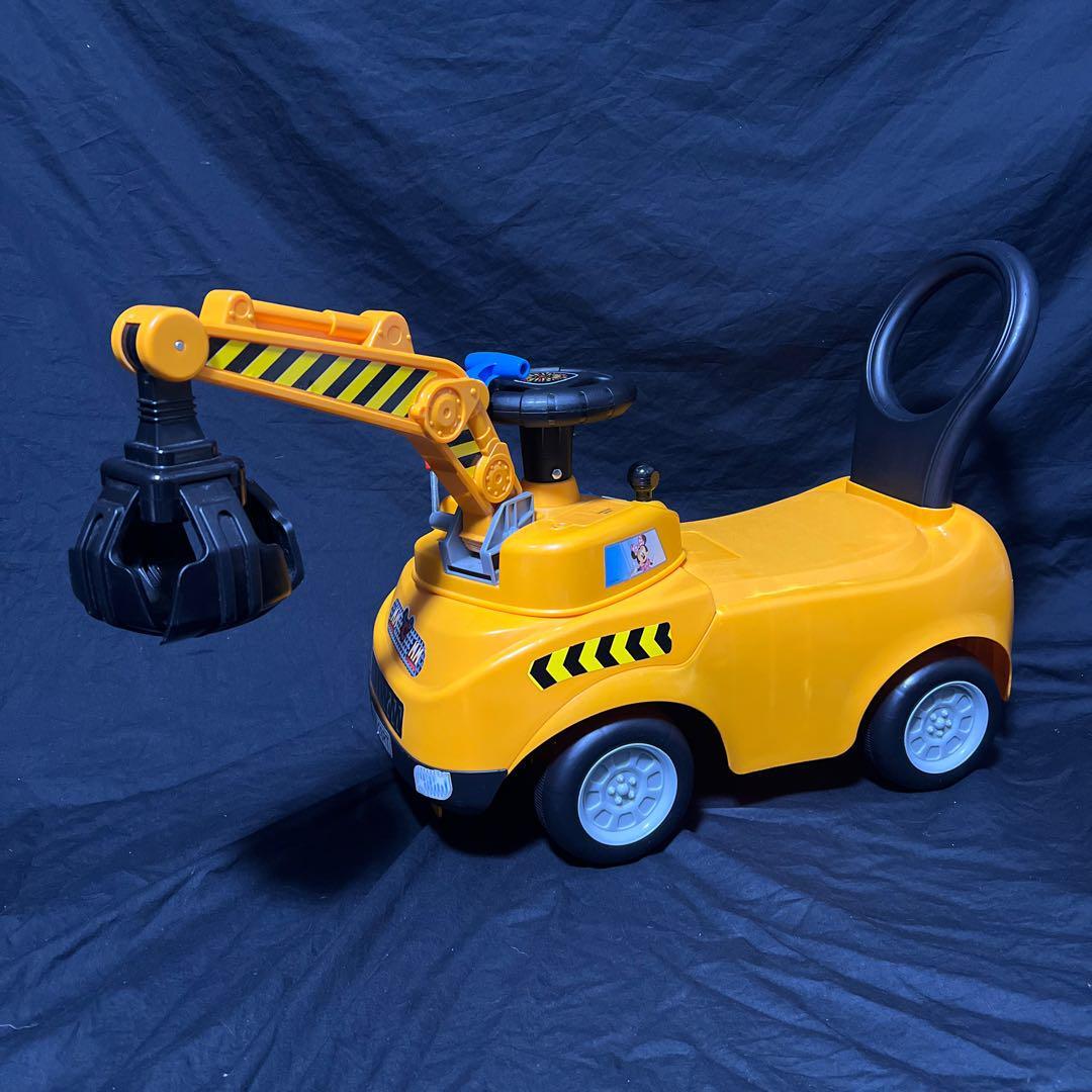 ミッキーマウスライドオン ディズニー グラップルクレーン　手押し車　乗用玩具_画像1