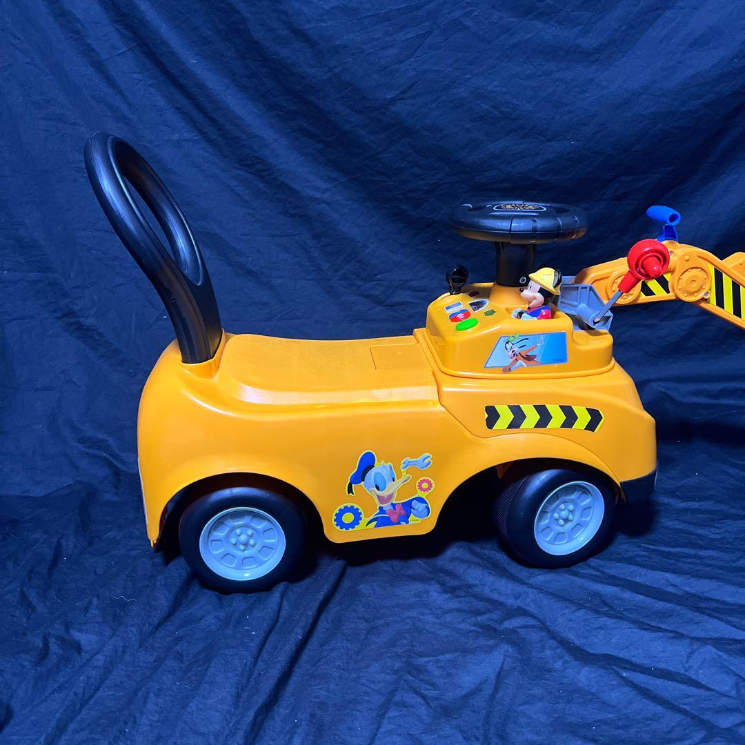 ミッキーマウスライドオン ディズニー グラップルクレーン　手押し車　乗用玩具_画像4