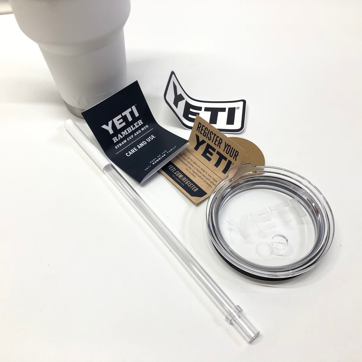 【未使用】YETI Rambler 42oz Straw Mug イエティ ランブラー ホワイト 約1260ml 水筒 ステンレス