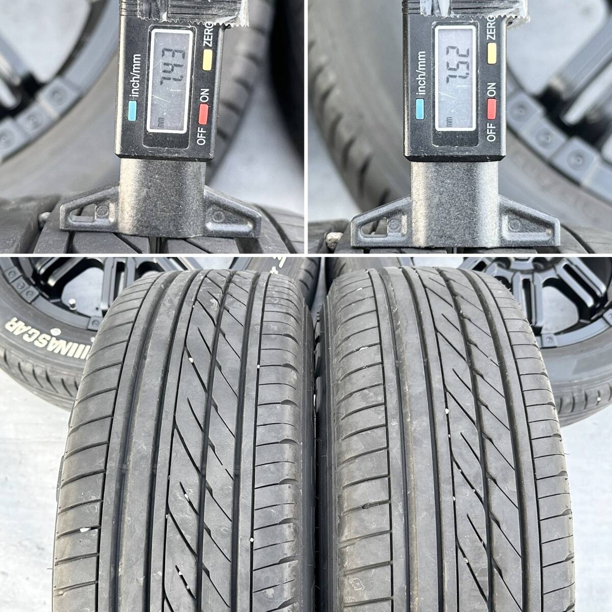 ★良品 送料込★即決 B-MUDX タイヤ ホイール マットブラック 17×6.5J 6穴 139.7 +38 215/60R17 19年製 ハイエース 200系 黒 5871_画像7