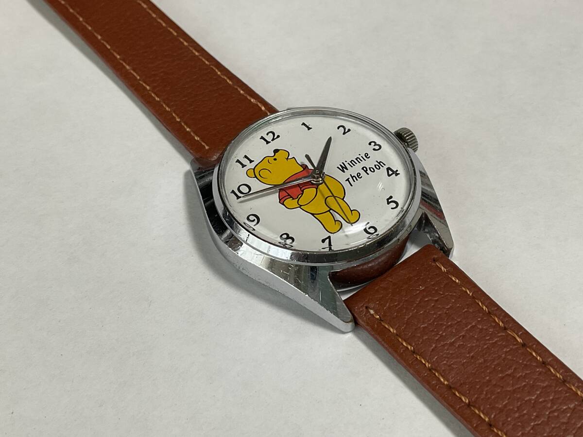 良好 ☆ 昭和レトロ SEIKO セイコー くまのプーさん 手巻き 機械式 腕時計 動作品の画像3