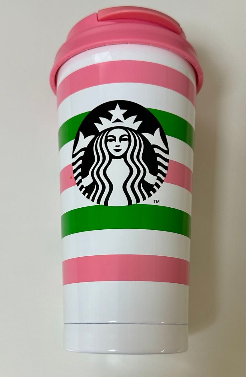 未使用品　STARBUCKS スターバックス×kate spade ケイトスペードストライプ　ステンレスタンブラー　473ml