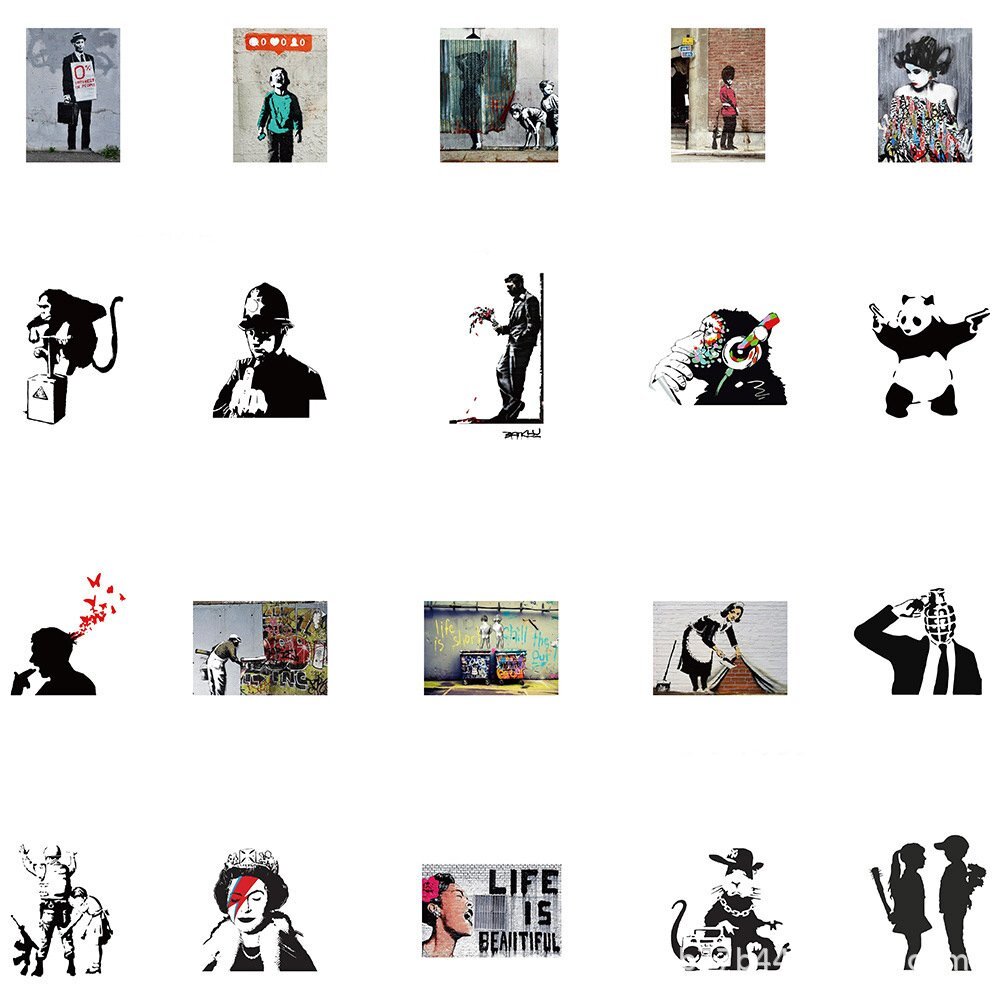 【ステッカー】全67枚・バンクシー banksy ストリート・アート ネズミ 風船と少女（送料無料！)の画像4